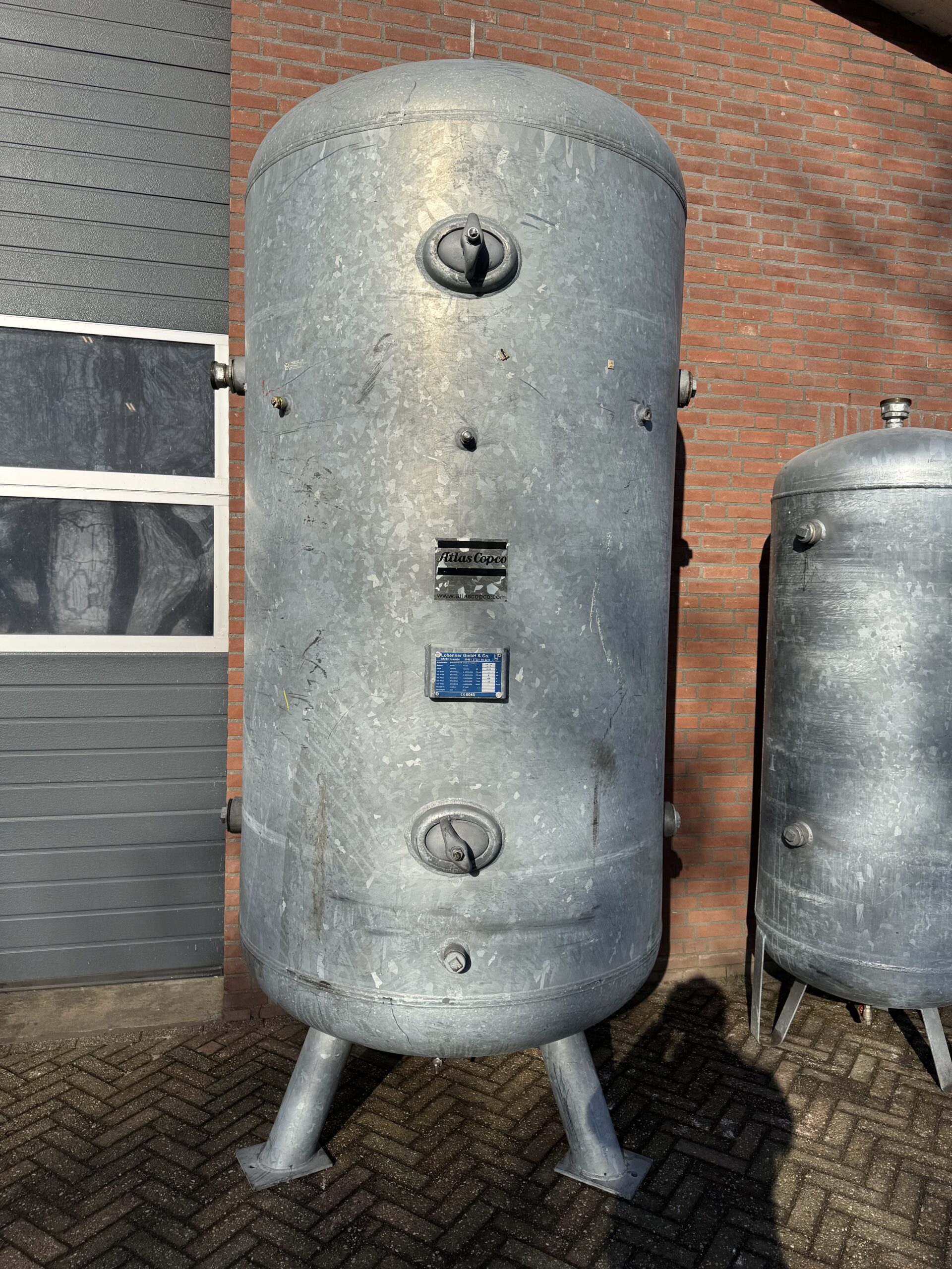 Buffertank compressor / drukvat 3000 liter / Atlas Copco